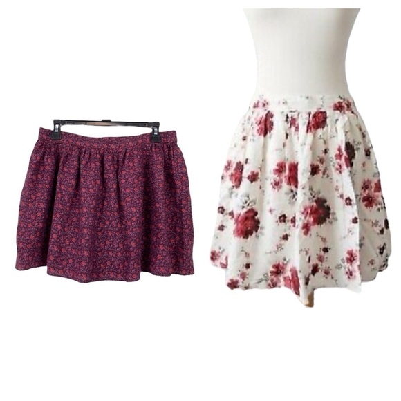 American Eagle Outfitters Dresses & Skirts - 𝅺AMERICAN Eagle Bundle of 2 Spring and Summer Floral Mini Skirts EUC Medium